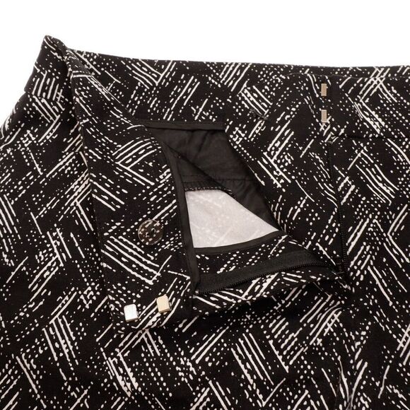 Apt 9 Chino Shorts Size 12 Womens Black White Print Cuffed Stretch W33 Inseam 5 - Picture 7 of 11